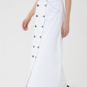 Jason Wu 3 X 1 Star White High Waisted maxi Denim Skirt 24